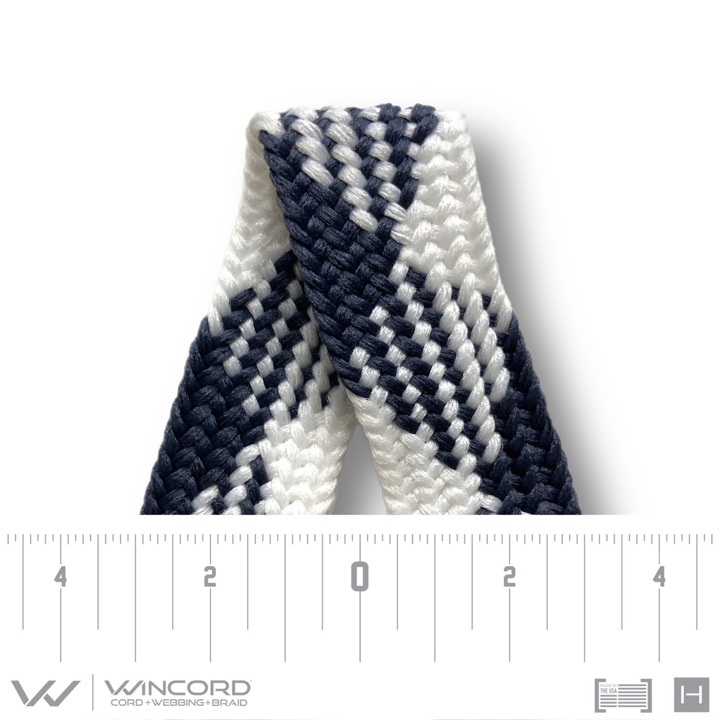 FAT FLAT BRAID | #10073 | WHITE/BANKERS GREY PLAID
