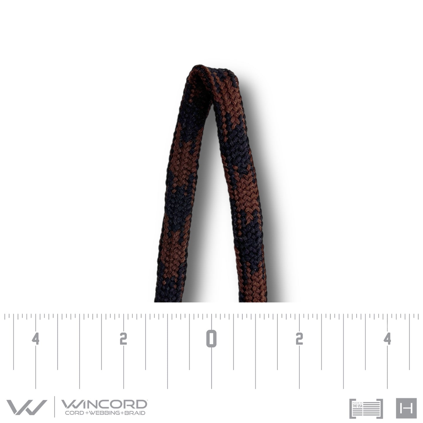 FLAT TUBULAR BRAID | #1075 | BROWN/BLACK
