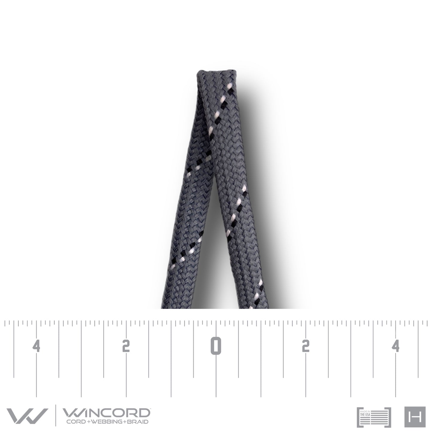 FLAT TUBULAR BRAID | #1075 | SKY GREY/WHITE/BLACK