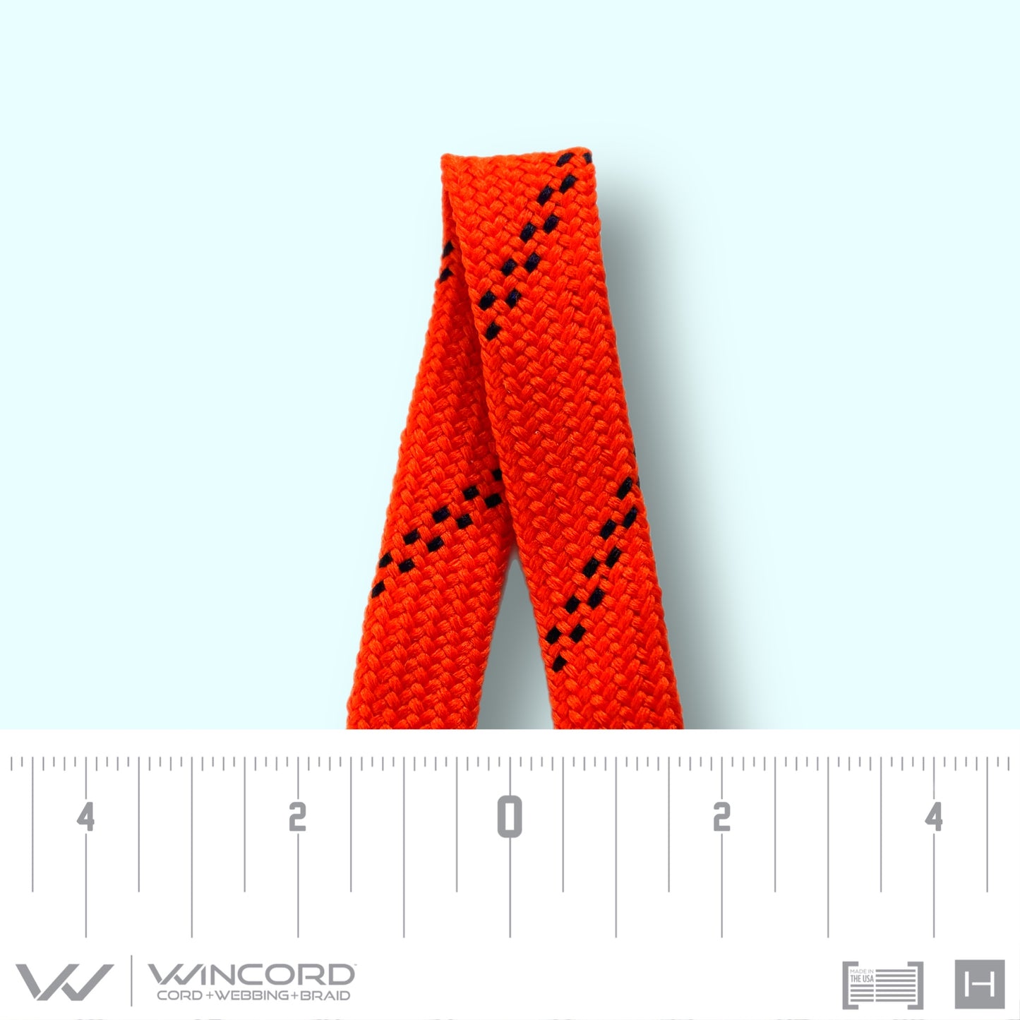 FLAT TUBULAR BRAID | #1077 | BURNT ORANGE/2 BLACK