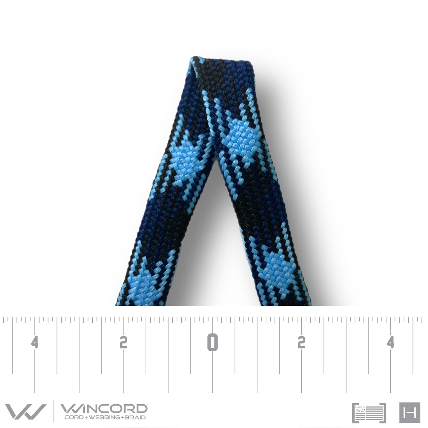 FLAT TUBULAR BRAID | #1077 | CAROLINA BLUE/NAVY/BLACK