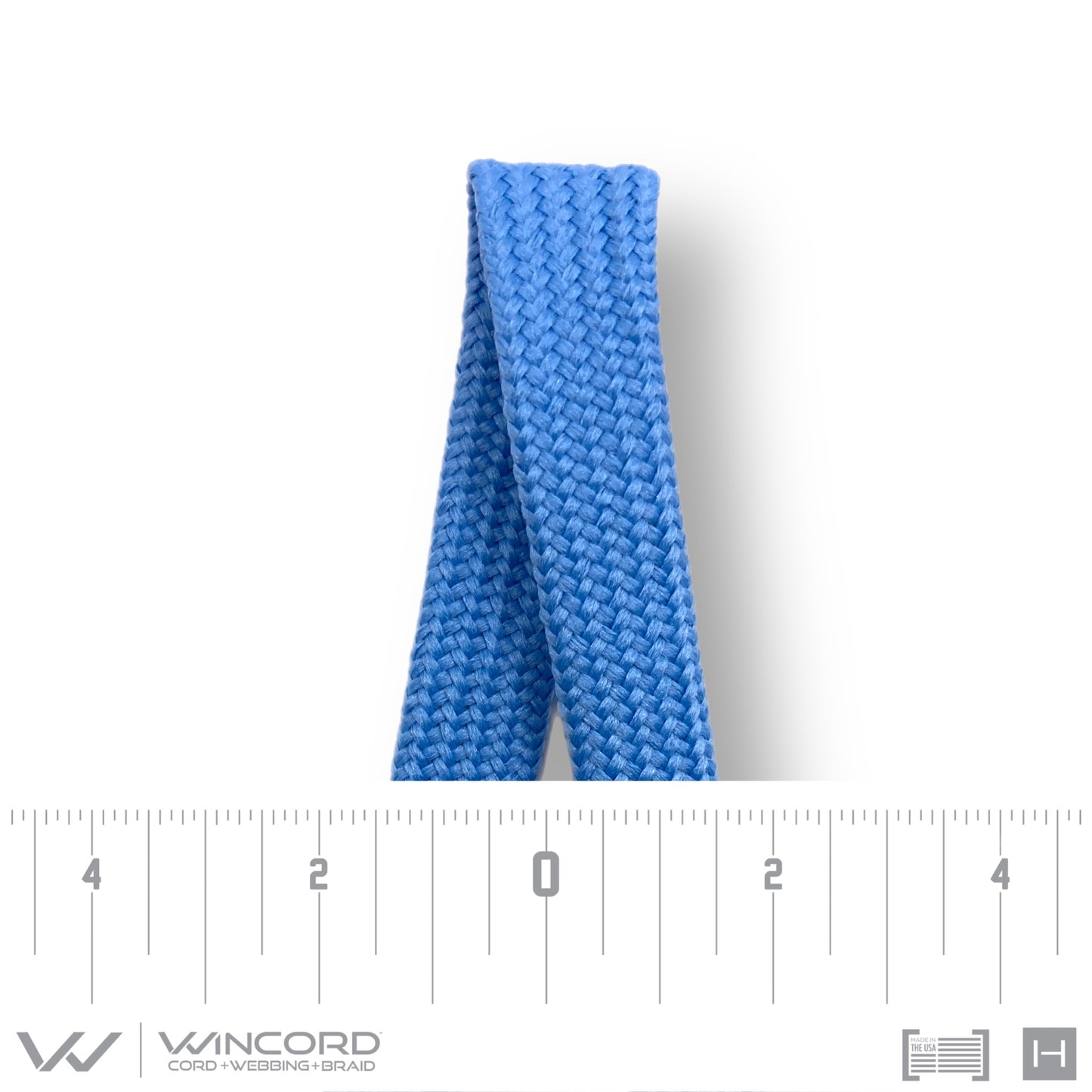 FLAT TUBULAR BRAID | #1077 | COLUMBIA BLUE