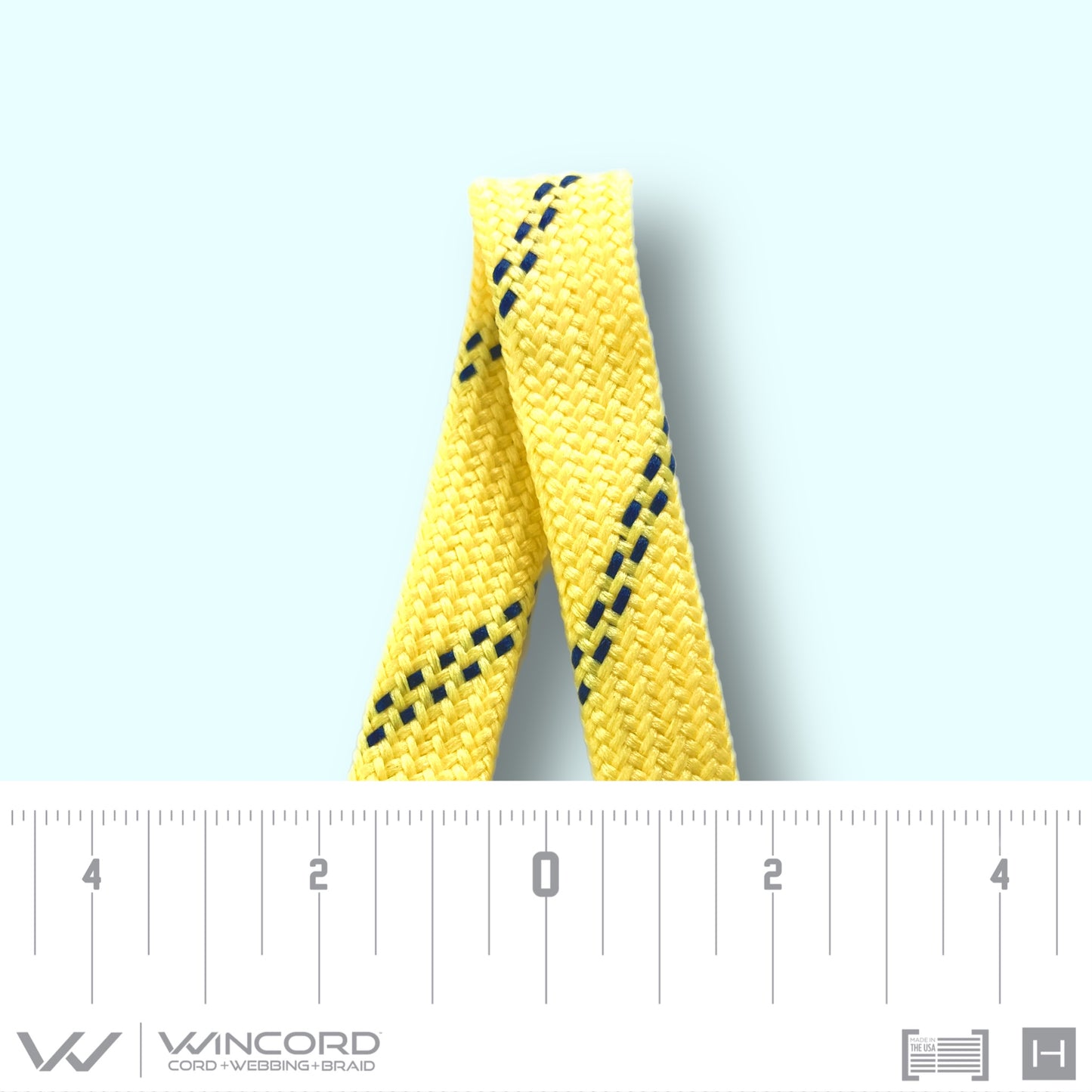 FLAT TUBULAR BRAID | #1077 | MAIZE/2 NAVY