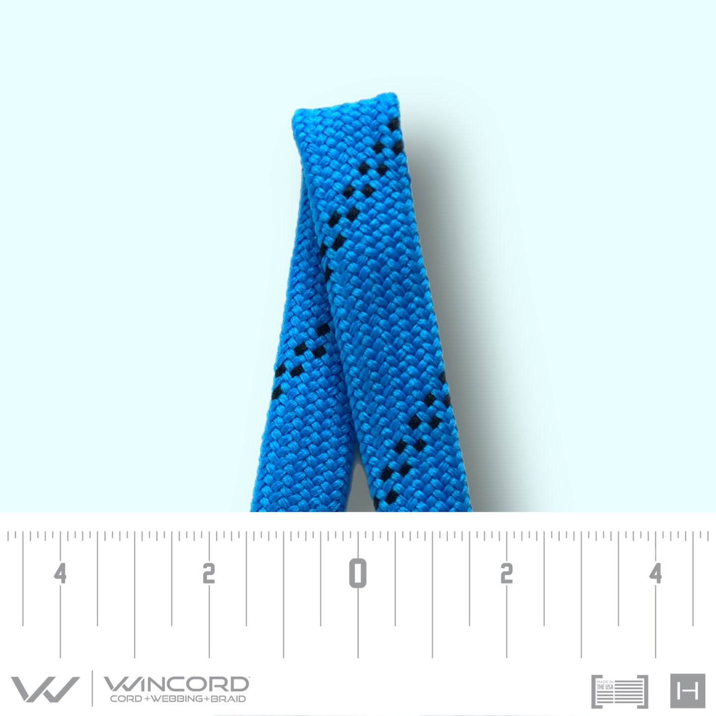 FLAT TUBULAR BRAID | #1077 | NEON BLUE/2 BLACK