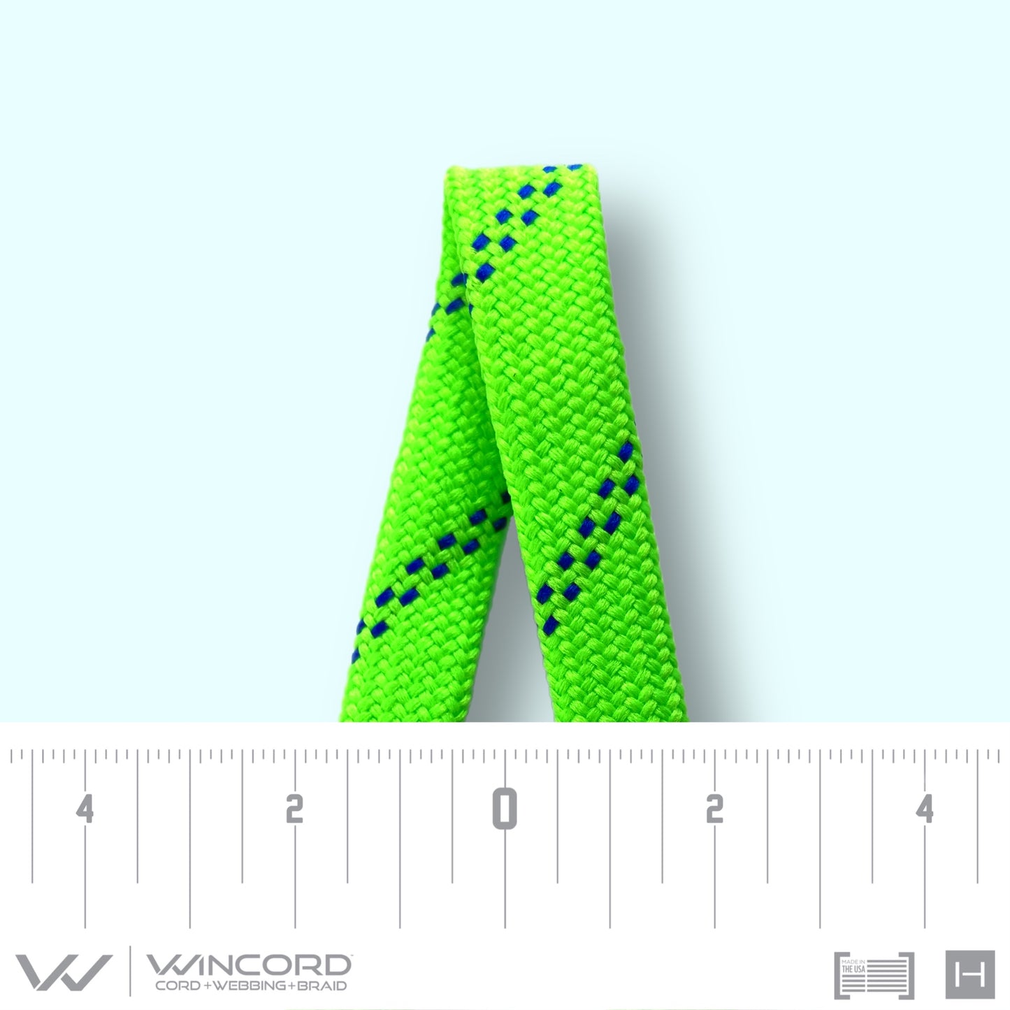 FLAT TUBULAR BRAID | #1077 | NEON GREEN/2 ROYAL BLUE