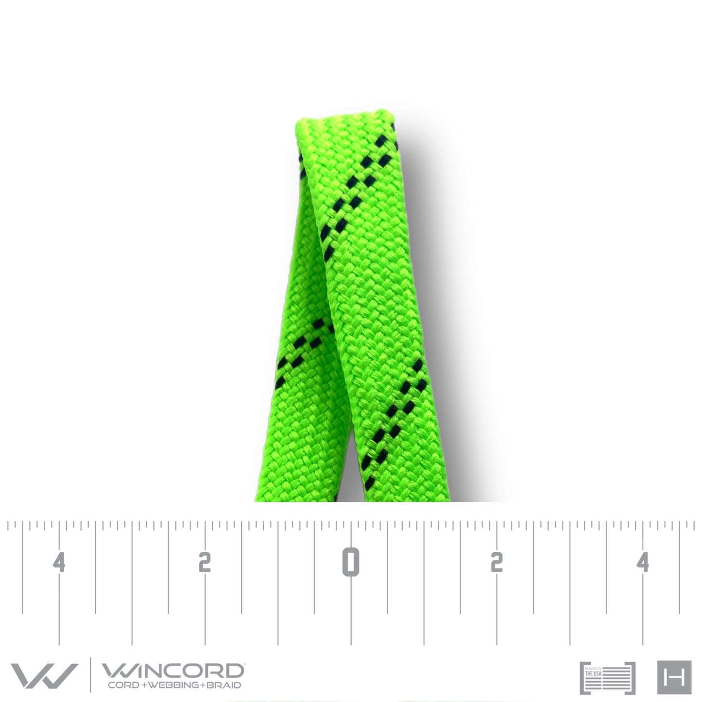 FLAT TUBULAR BRAID | #1077 | NEON GREEN/2 BLACK