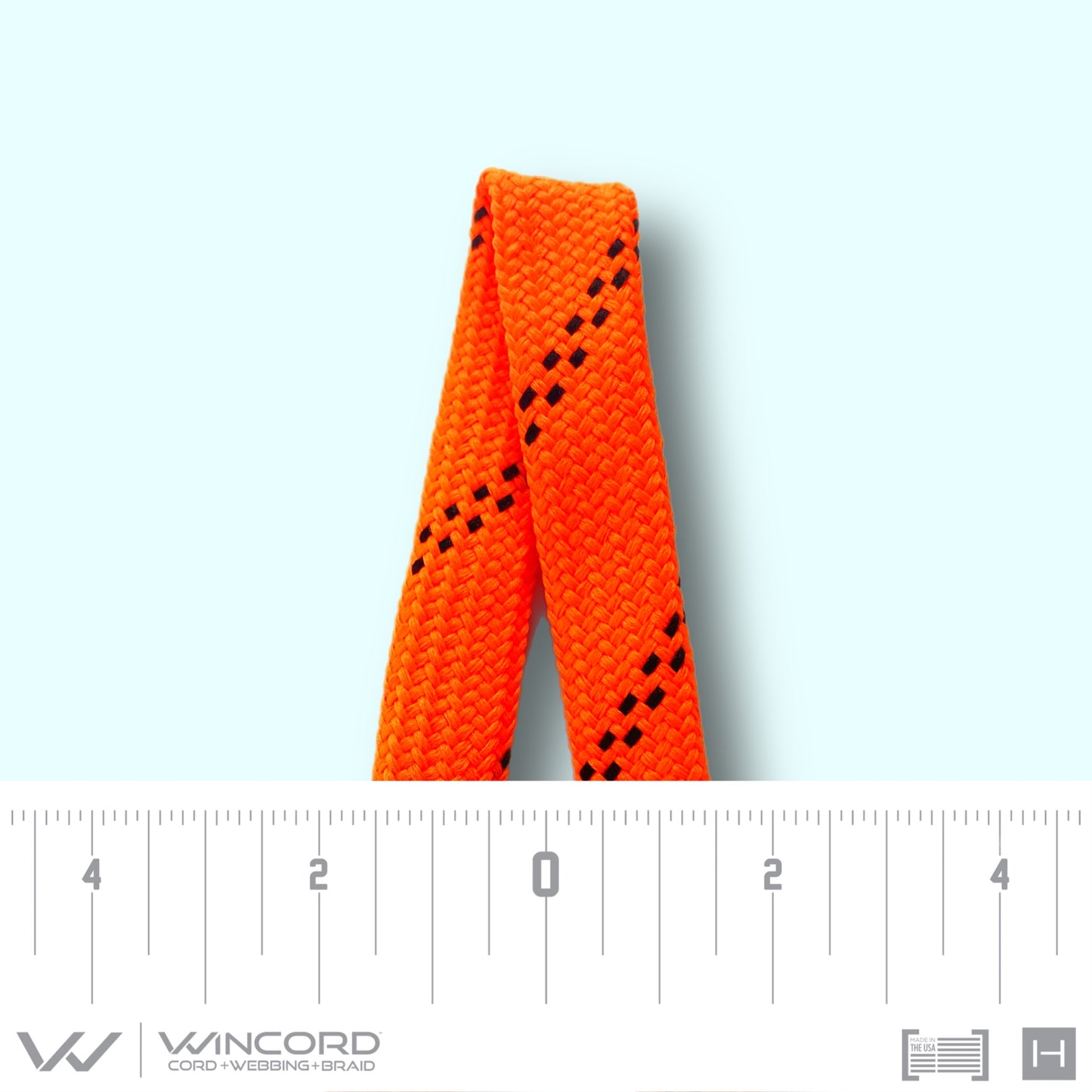 FLAT TUBULAR BRAID | #1077 | NEON ORANGE/2 BLACK