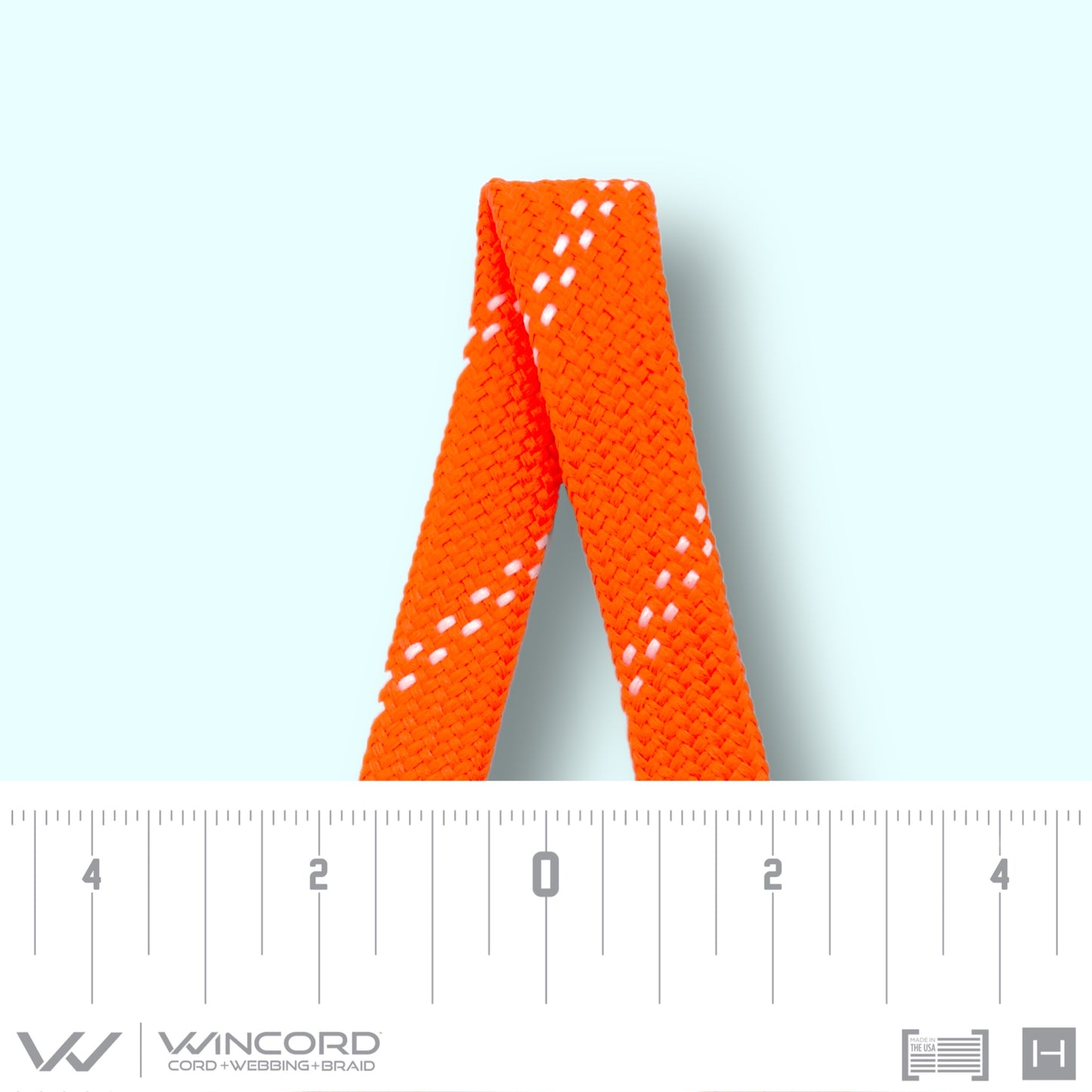FLAT TUBULAR BRAID | #1077 | NEON ORANGE/2 WHITE