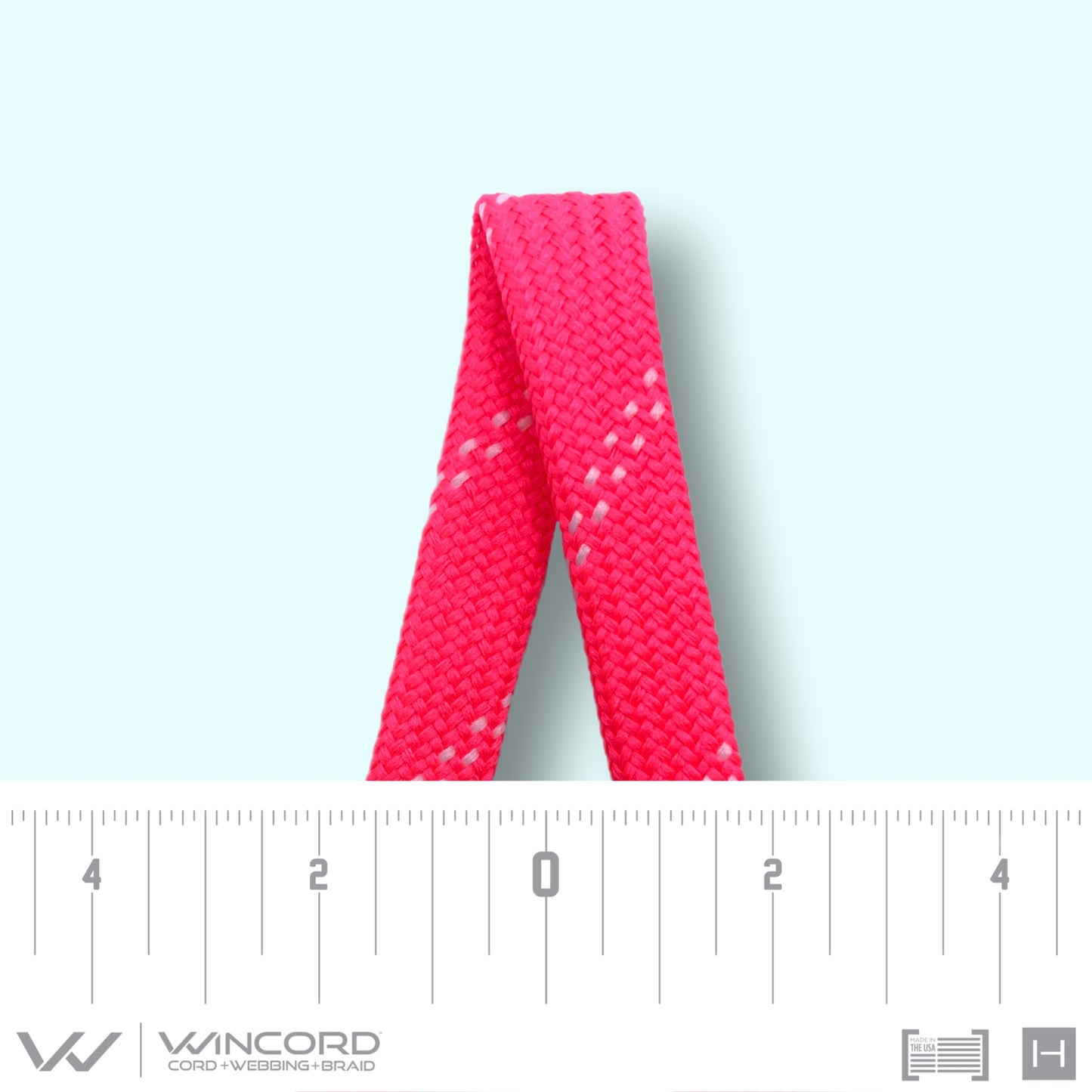 FLAT TUBULAR BRAID | #1077 | NEON PINK/2 WHITE