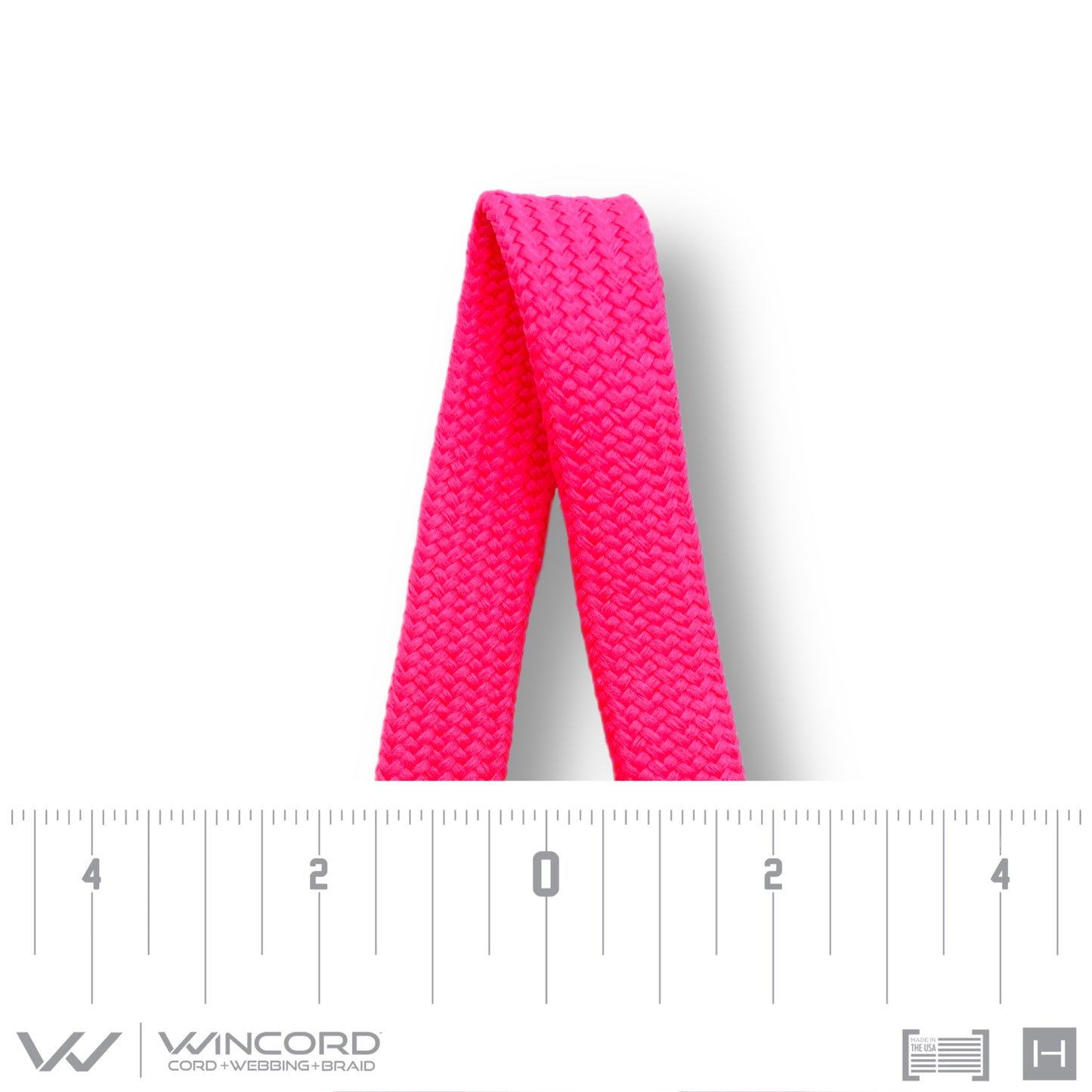 FLAT TUBULAR BRAID | #1077 | NEON PINK