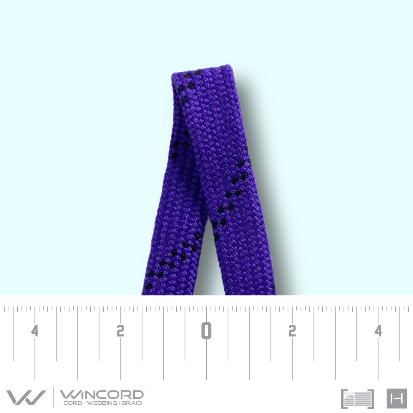 FLAT TUBULAR BRAID | #1077 | PURPLE/2 BLACK