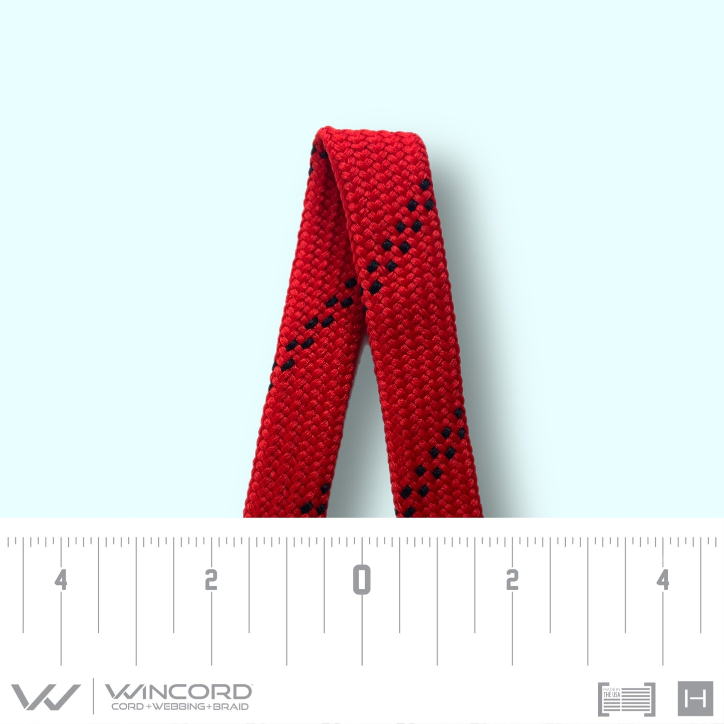 FLAT TUBULAR BRAID | #1077 | RED/2 BLACK