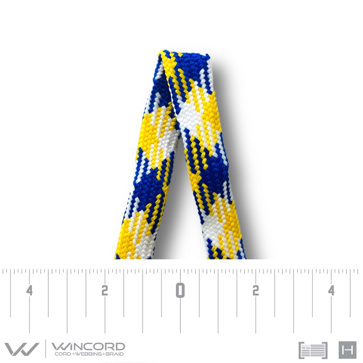 FLAT TUBULAR BRAID | #1077 | ROYAL/GOLD/WHITE