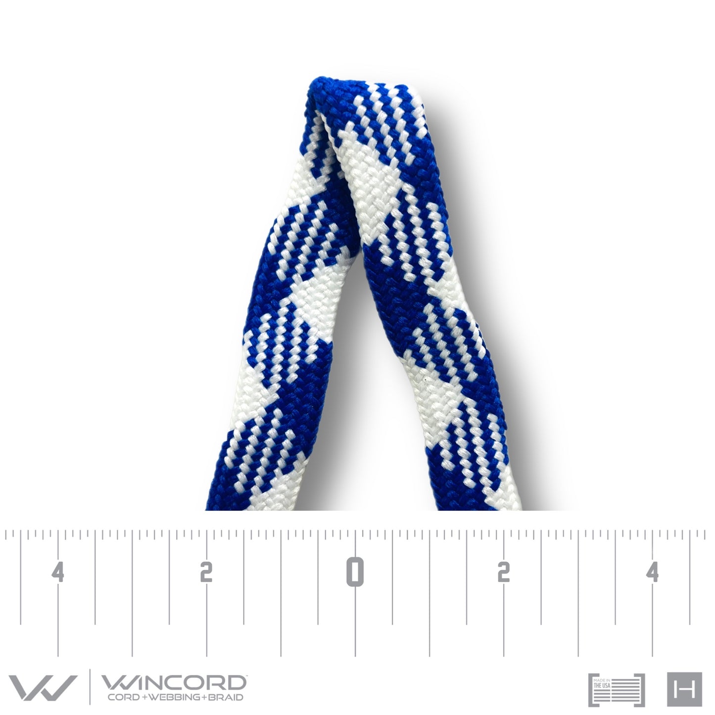 FLAT TUBULAR BRAID | #1077 | ROYAL/WHITE