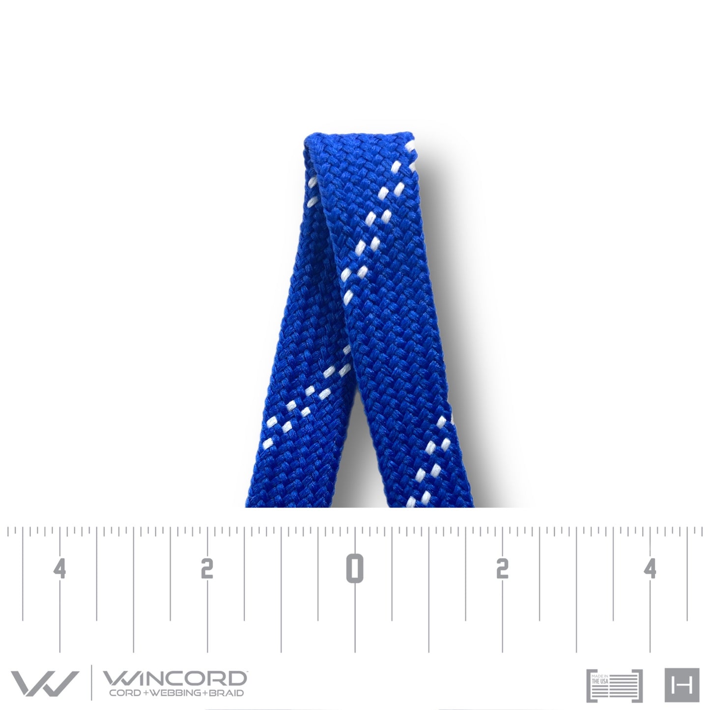FLAT TUBULAR BRAID | #1077 | ROYAL BLUE/2 WHITE