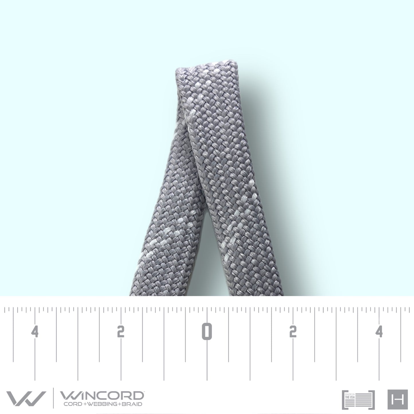 FLAT TUBULAR BRAID | #1077 | ULTRA GREY/ 2 WHITE