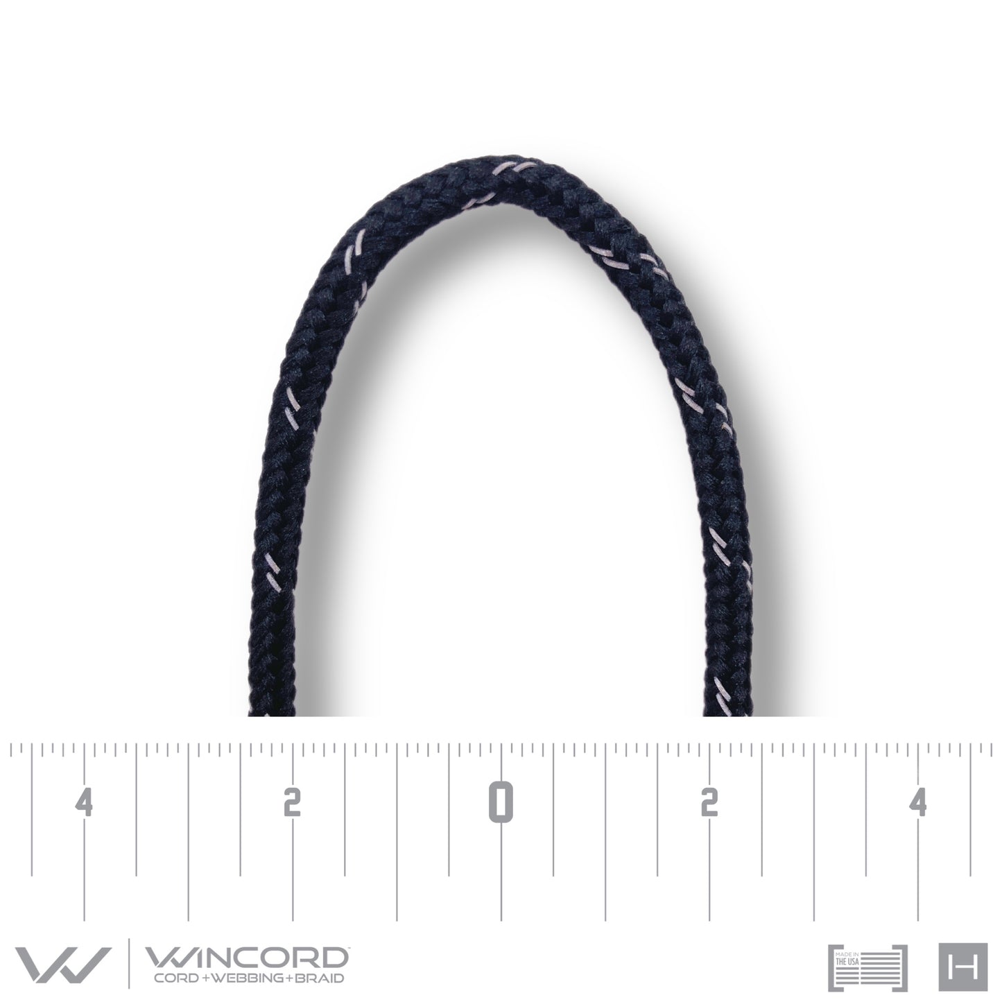 ROUND BRAID | #4 | BLACK/REFLECTIVE