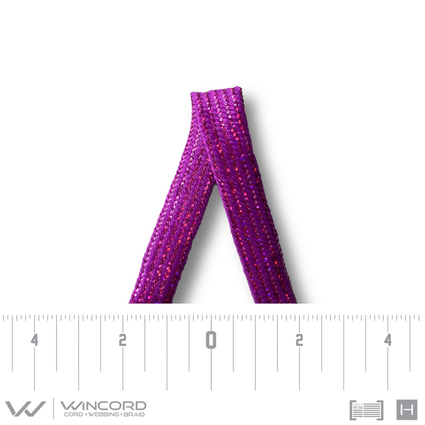 SPARKLE FLAT TUBULAR BRAID | #884 | FUCHSIA