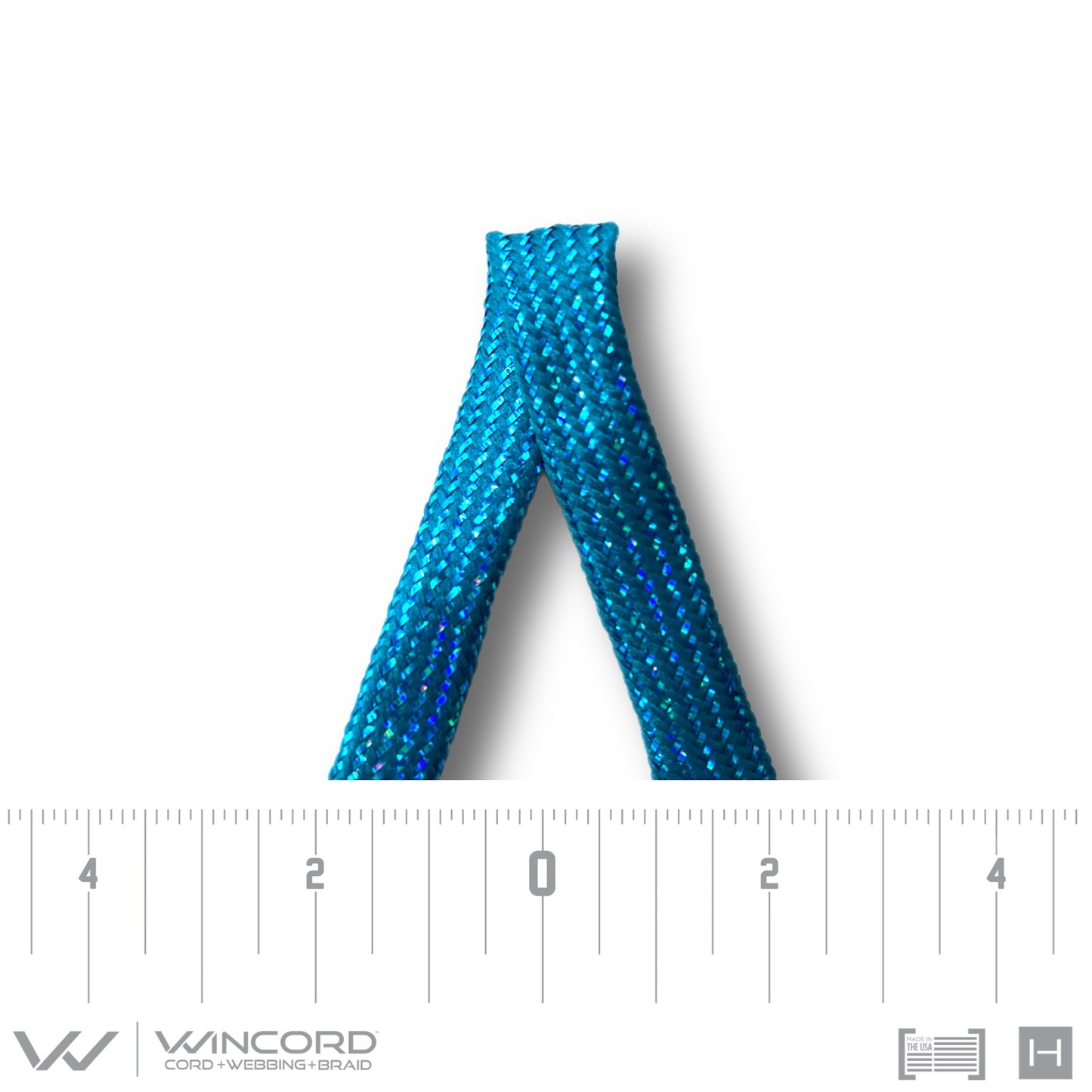 SPARKLE FLAT TUBULAR BRAID | #884 | TURQUOISE