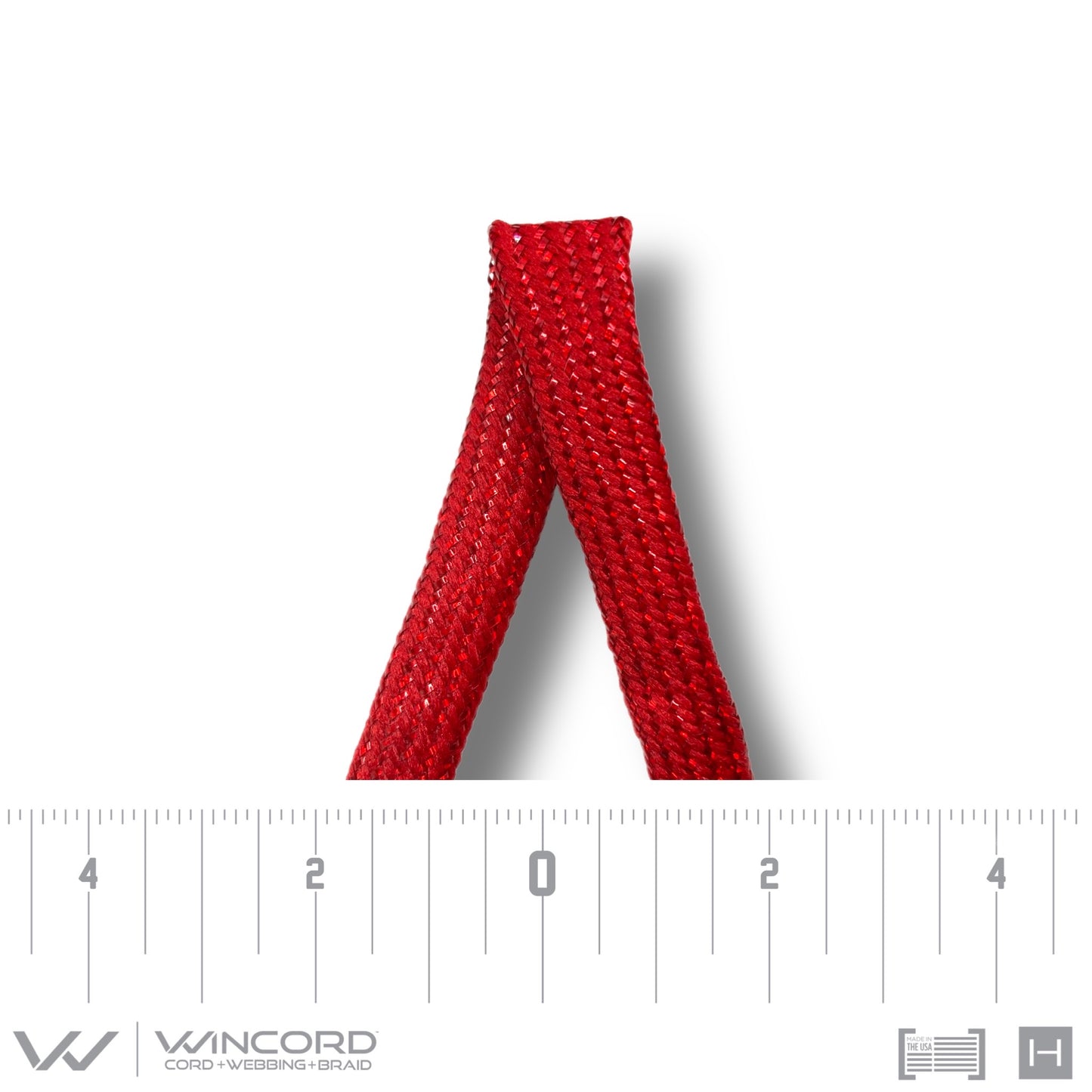 SPARKLE FLAT TUBULAR BRAID | #884 | RED