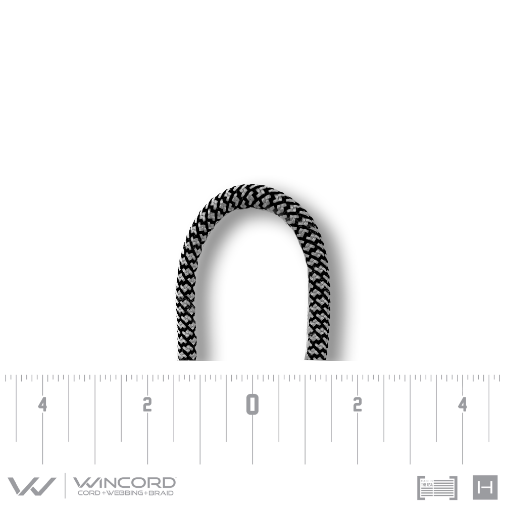 ROUND HONEYCOMB BRAID | #247 | BLACK/SKY GREY