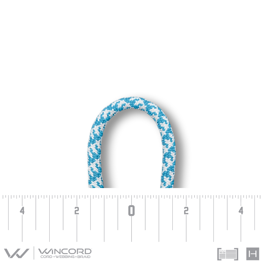 ROUND HOUNDSTOOTH BRAID | #248 | NEON BLUE/WHITE