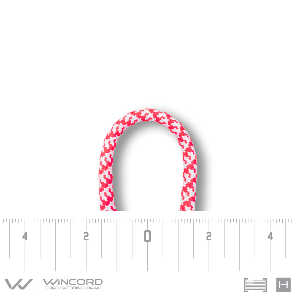 ROUND HOUNDSTOOTH BRAID | #248 | HOT RED/WHITE