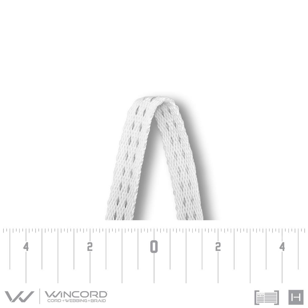 FLAT REFLECTIVE BRAID | #P204 | WHITE
