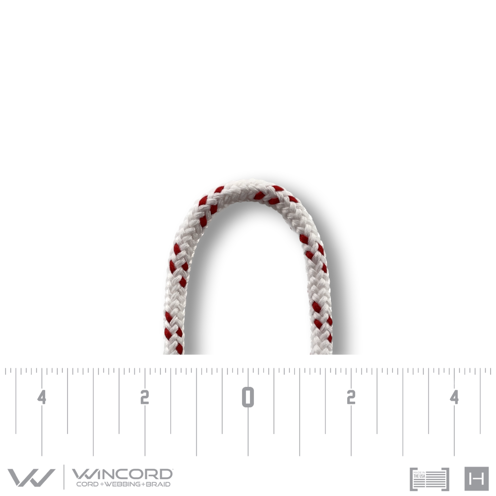 ROUND BRAID | #4 | WHITE/2 RED