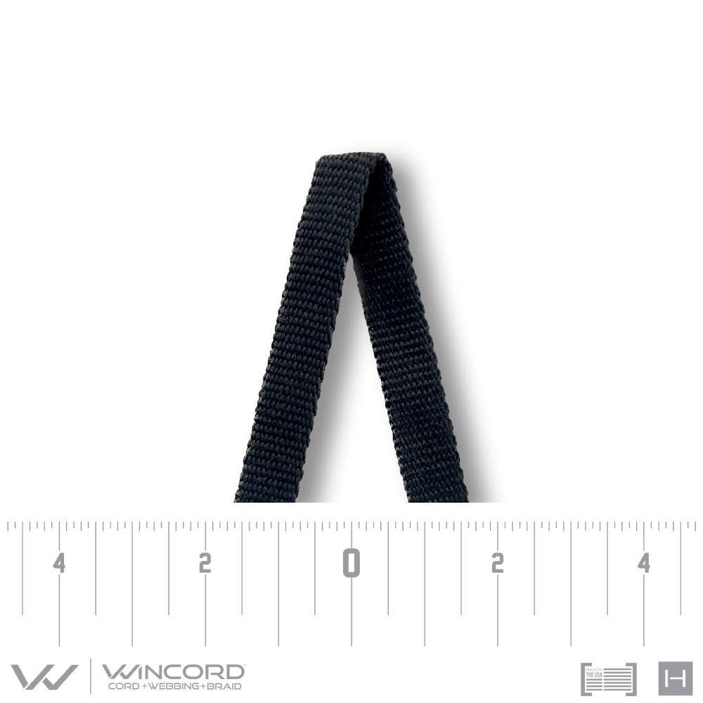 FLAT TUBULAR WEBBING | #500 | BLACK