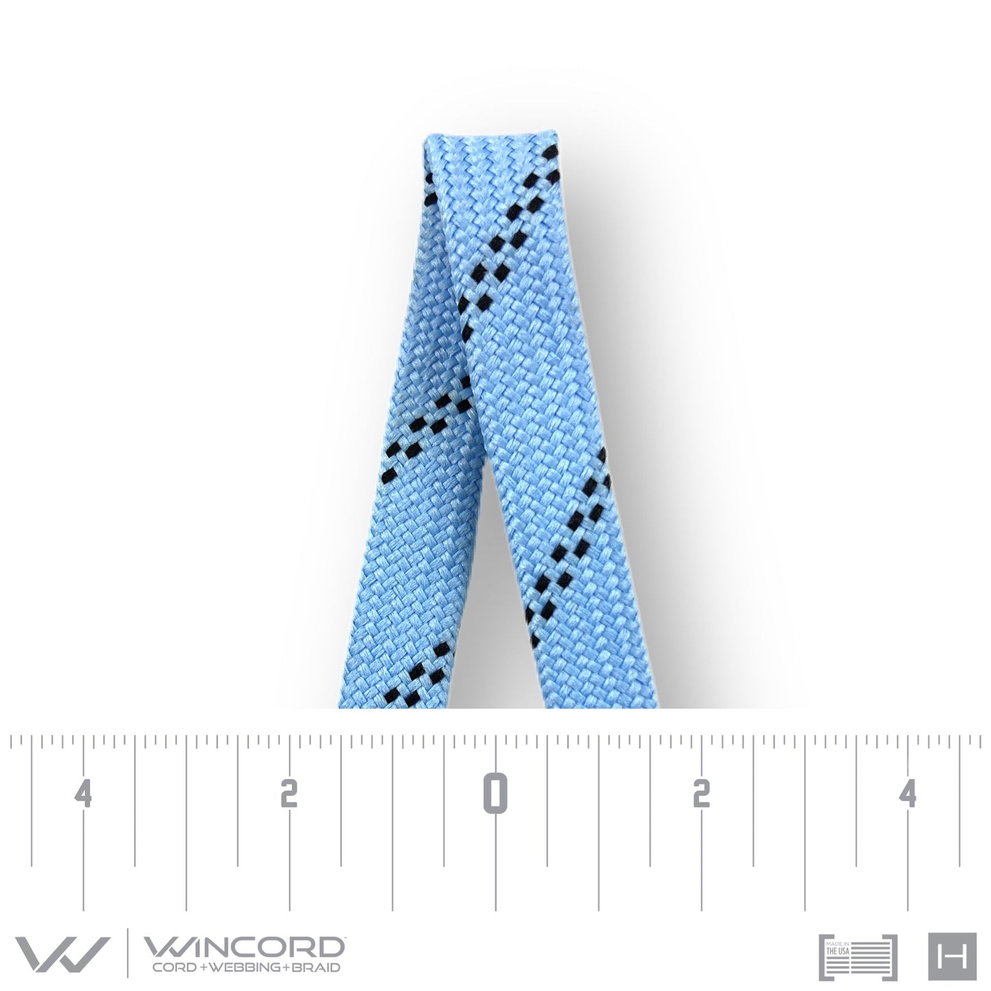FLAT TUBULAR BRAID | #1077 | CAROLINA BLUE/2 BLACK