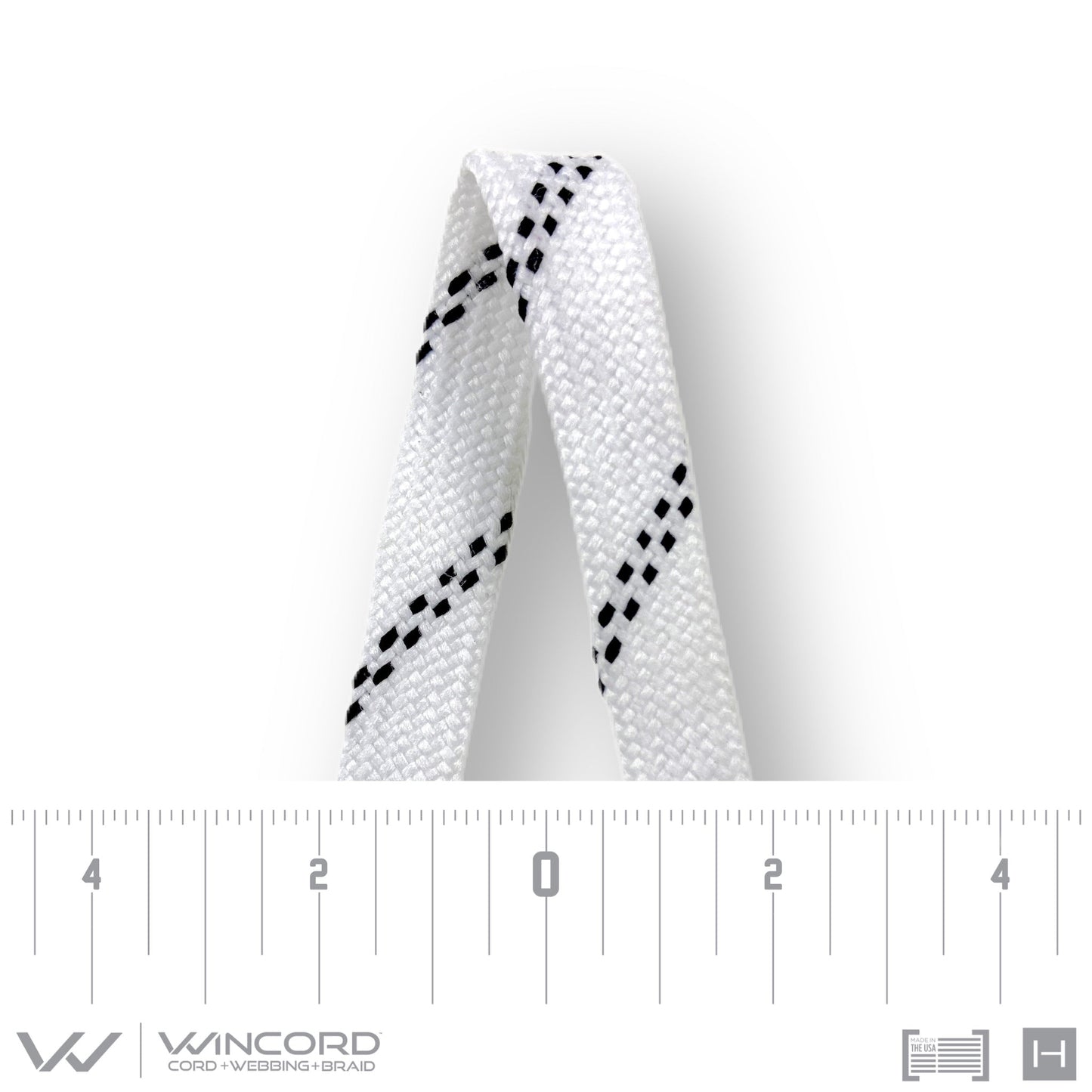 FLAT TUBULAR BRAID | #1077 | WHITE/2 BLACK