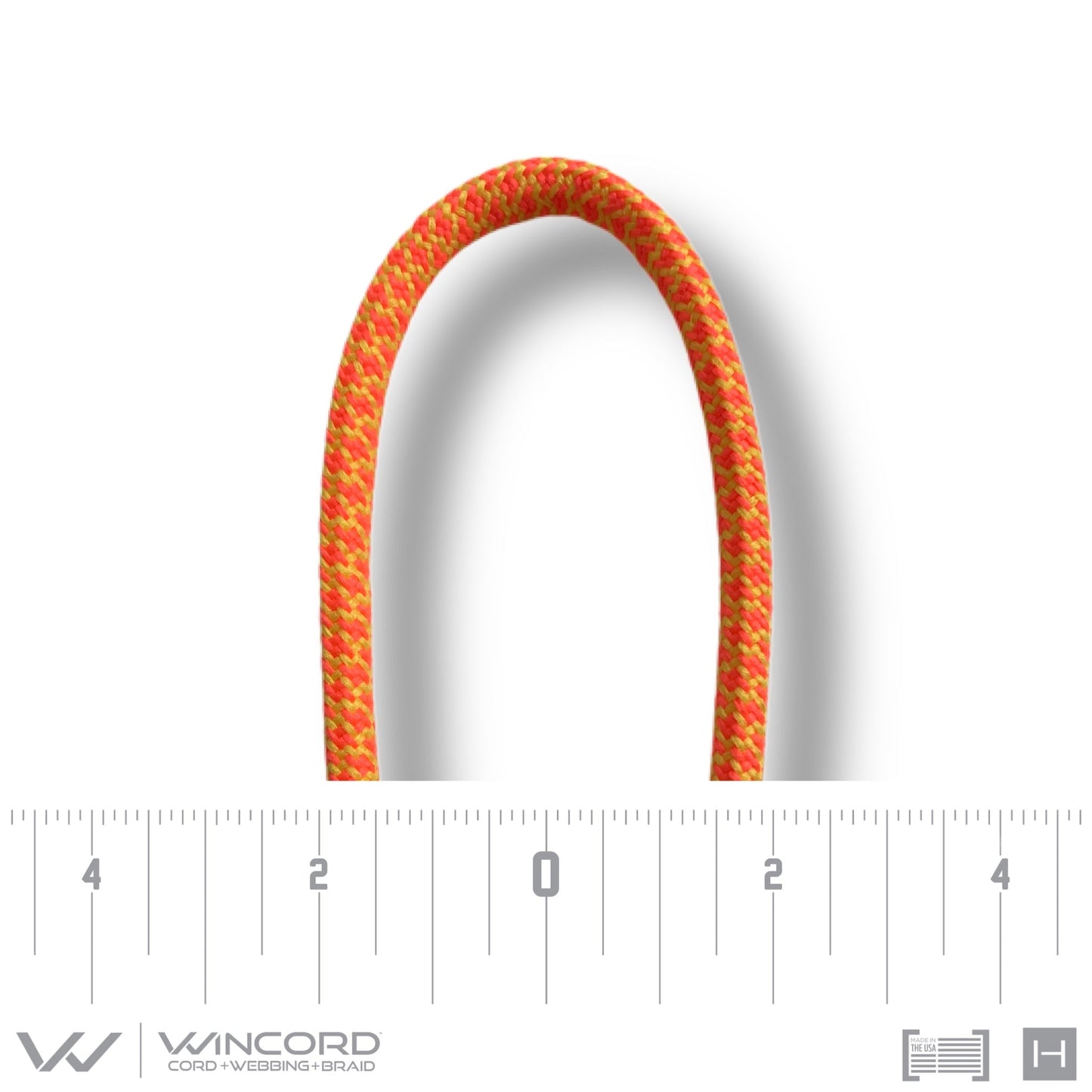 ROUND HONEYCOMB BRAID | #247 | HOT RED/CANARY YELLOW