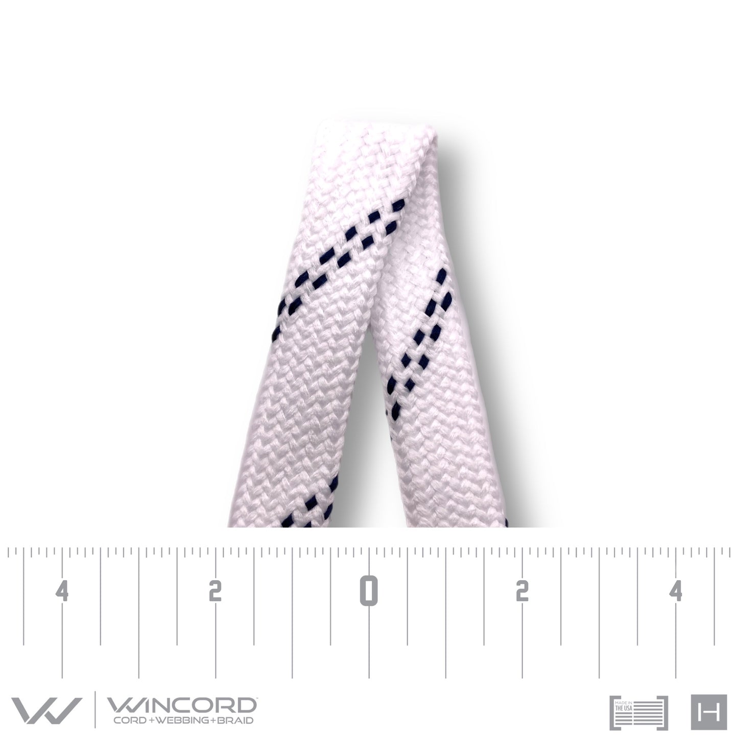 FLAT TUBULAR BRAID | #10080 | WHITE/2-NAVY