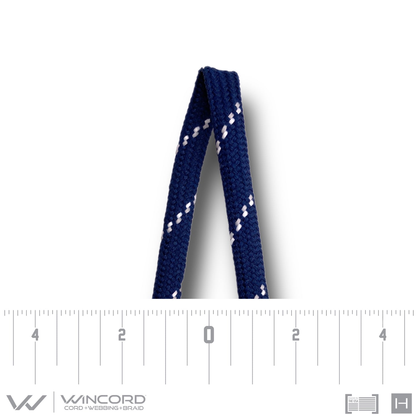 FLAT TUBULAR BRAID | #1075 | NAVY/ULTRA GREY