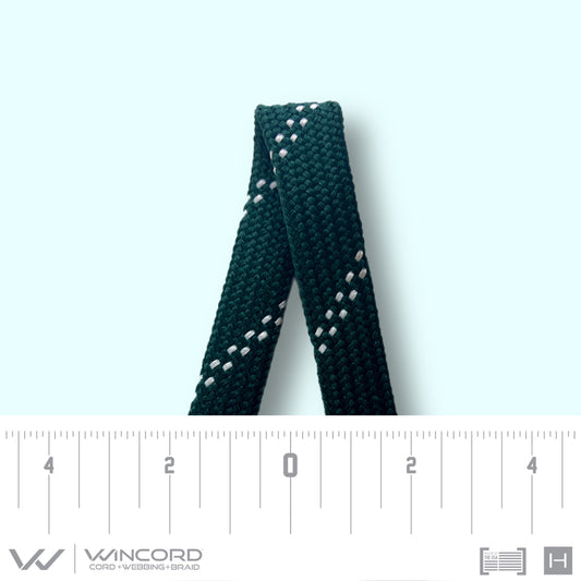 FLAT TUBULAR BRAID | #1077 | BLACK/2 WHITE