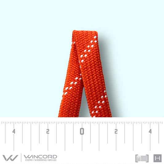 FLAT TUBULAR BRAID | #1077 | BURNT ORANGE/2 WHITE
