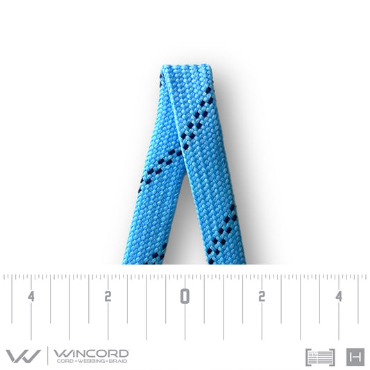 FLAT TUBULAR BRAID | #1077 | CAROLINA BLUE/2 BLACK