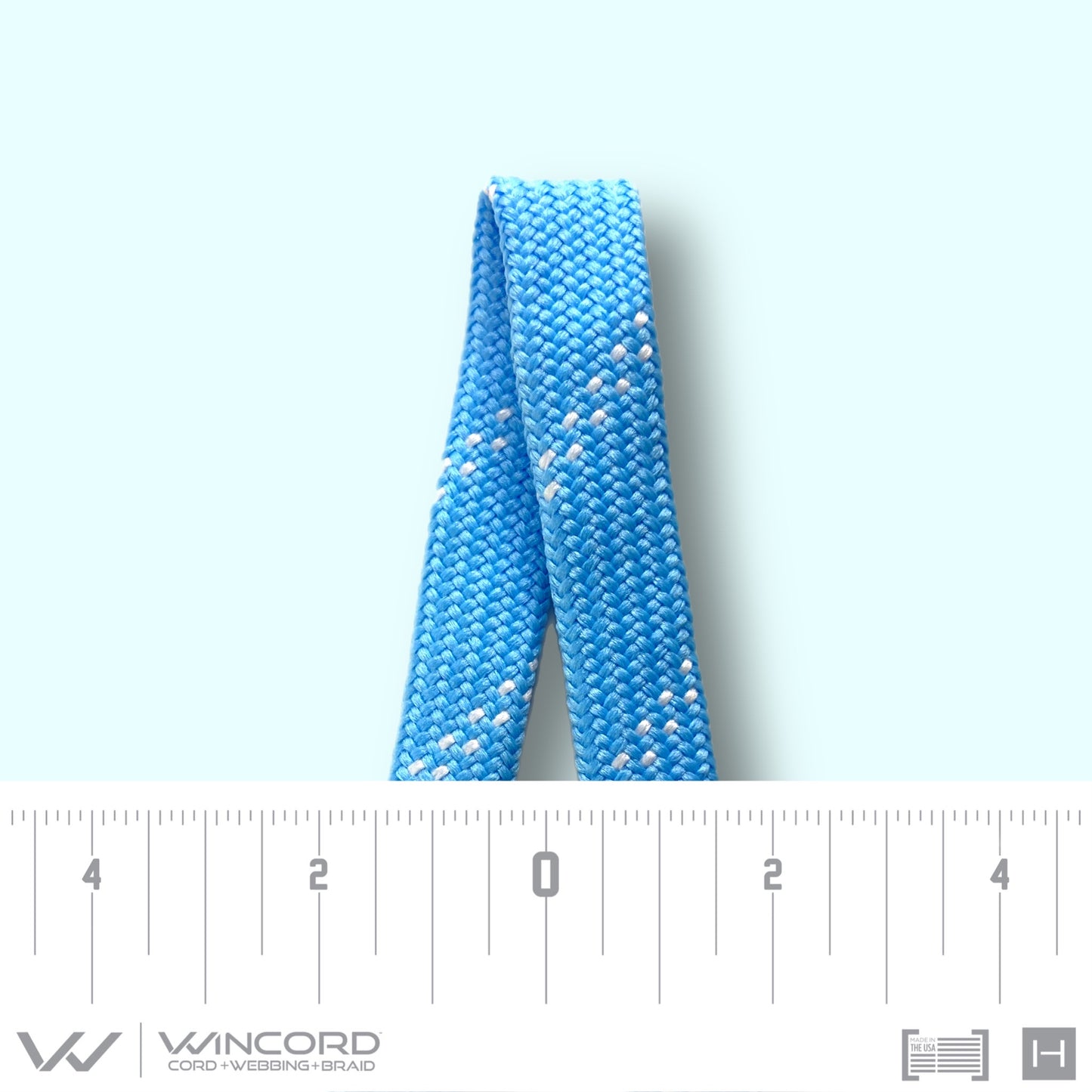 FLAT TUBULAR BRAID | #1077 | CAROLINA BLUE/2 WHITE