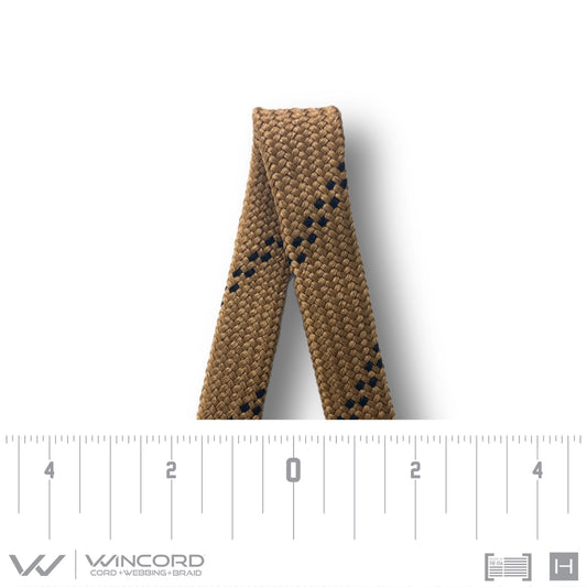 FLAT TUBULAR BRAID | #1077 | DARK TAN/2 BLACK