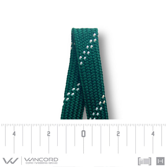 FLAT TUBULAR BRAID | #1077 | HUNTER GREEN/2 WHITE