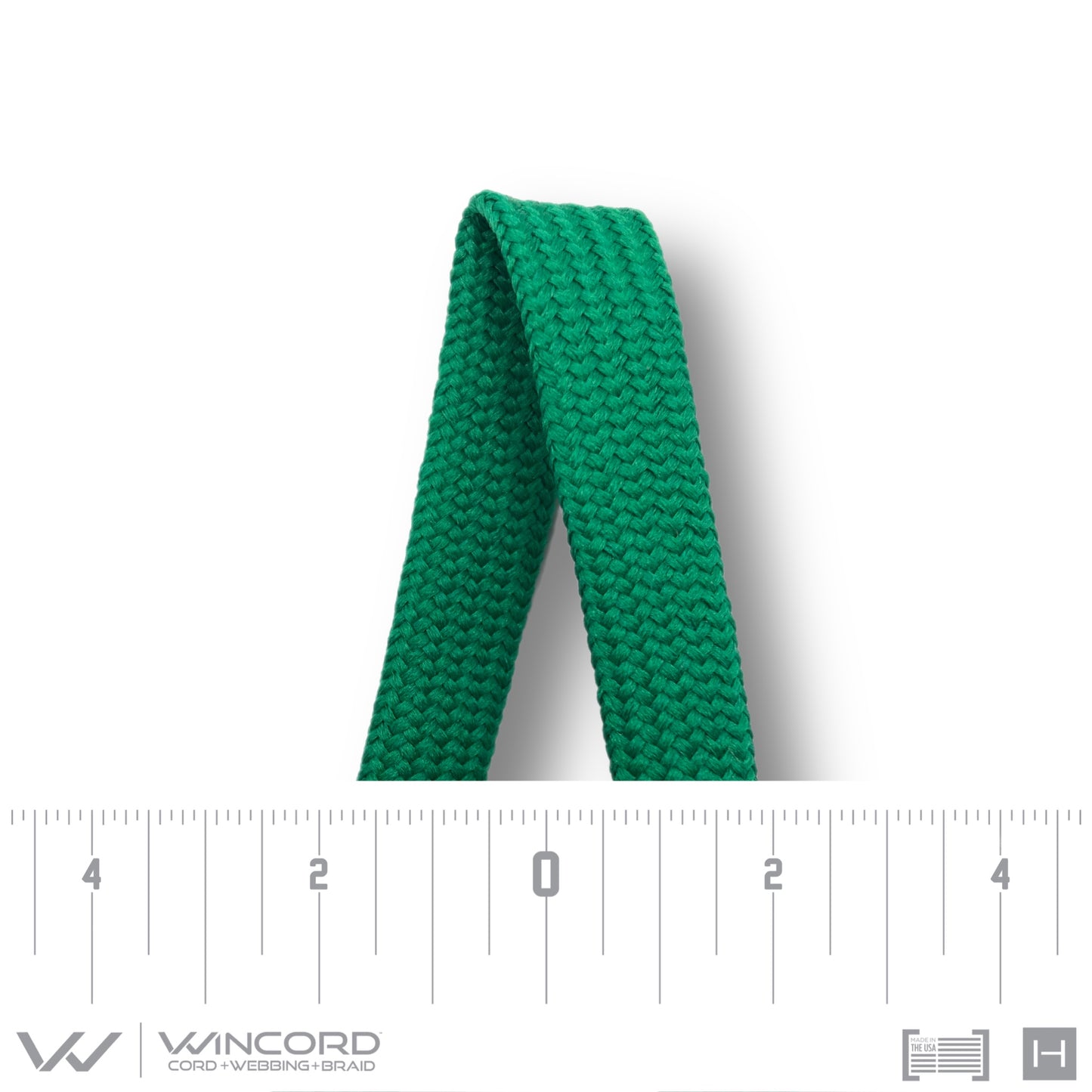 FLAT TUBULAR BRAID | #1077 | KELLY GREEN