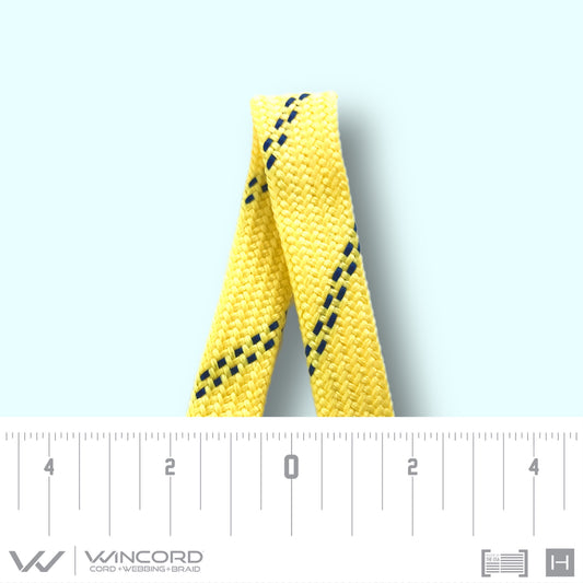 FLAT TUBULAR BRAID | #1077 | MAIZE/2 NAVY