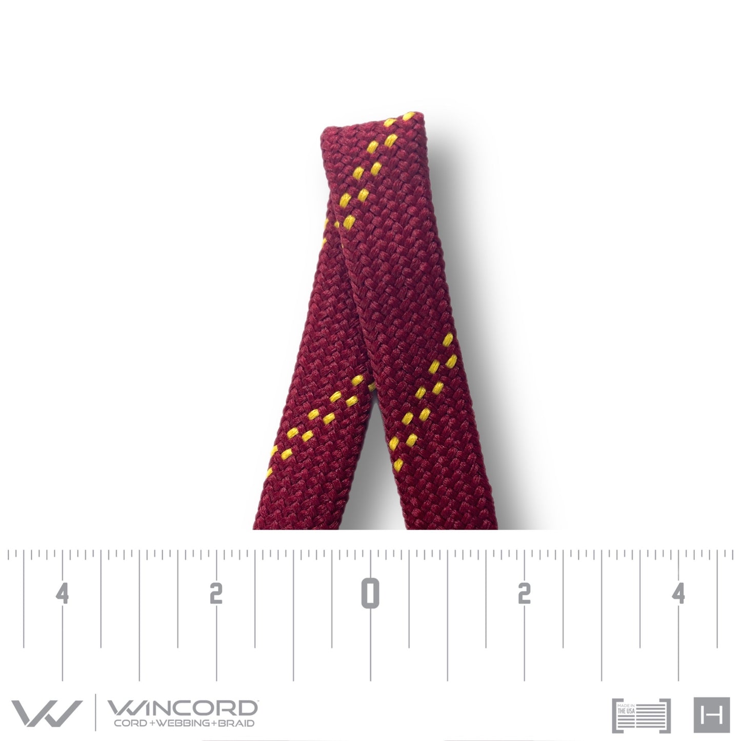FLAT TUBULAR BRAID | #1077 | MAROON/2 GOLD