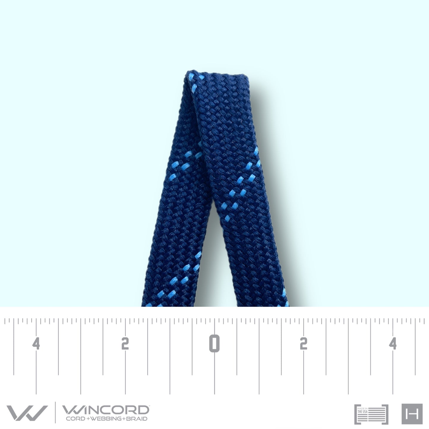 FLAT TUBULAR BRAID | #1077 | NAVY/2 CAROLINA BLUE