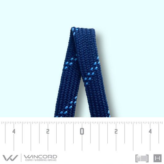FLAT TUBULAR BRAID | #1077 | NAVY/2 CAROLINA BLUE