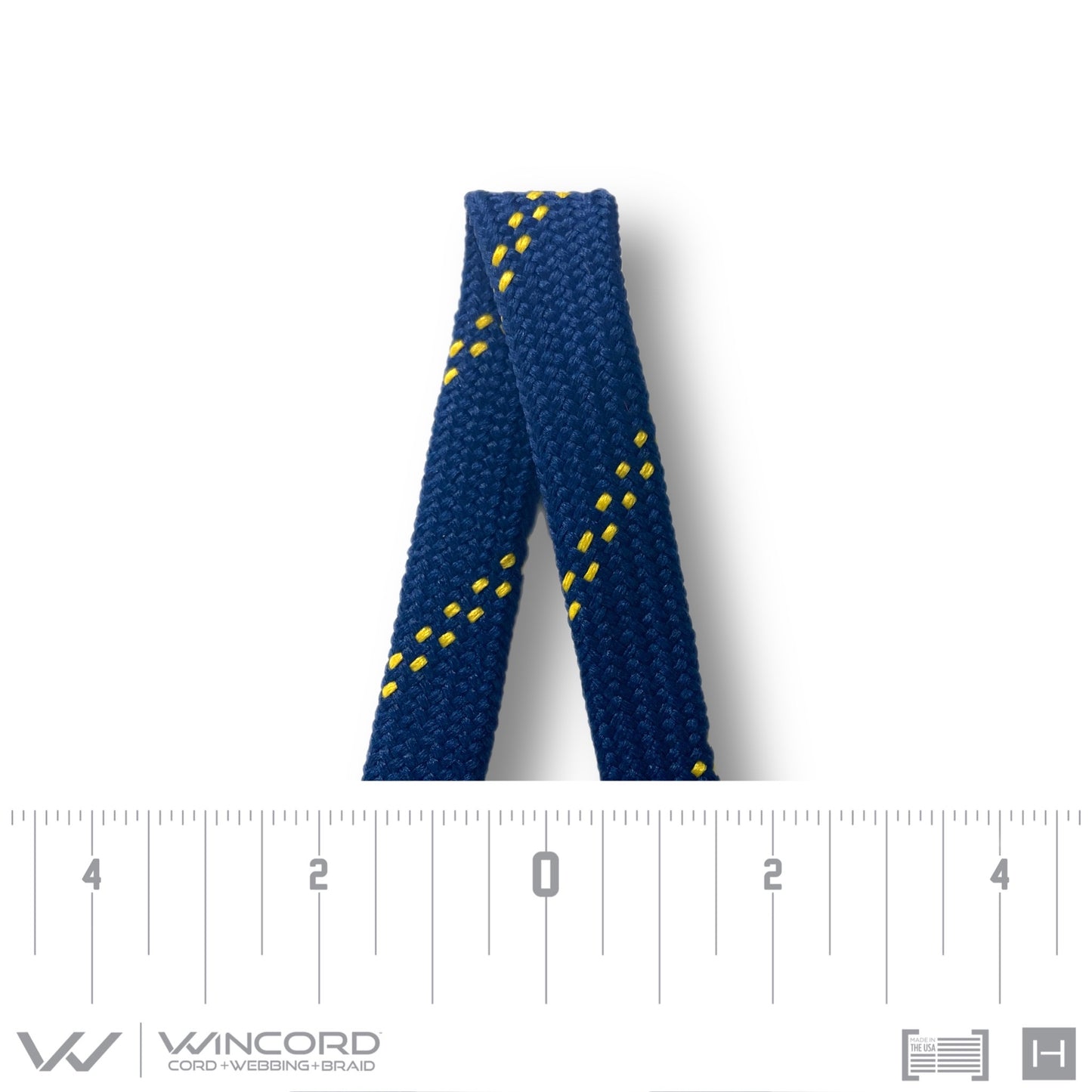 FLAT TUBULAR BRAID | #1077 | NAVY/2 GOLD