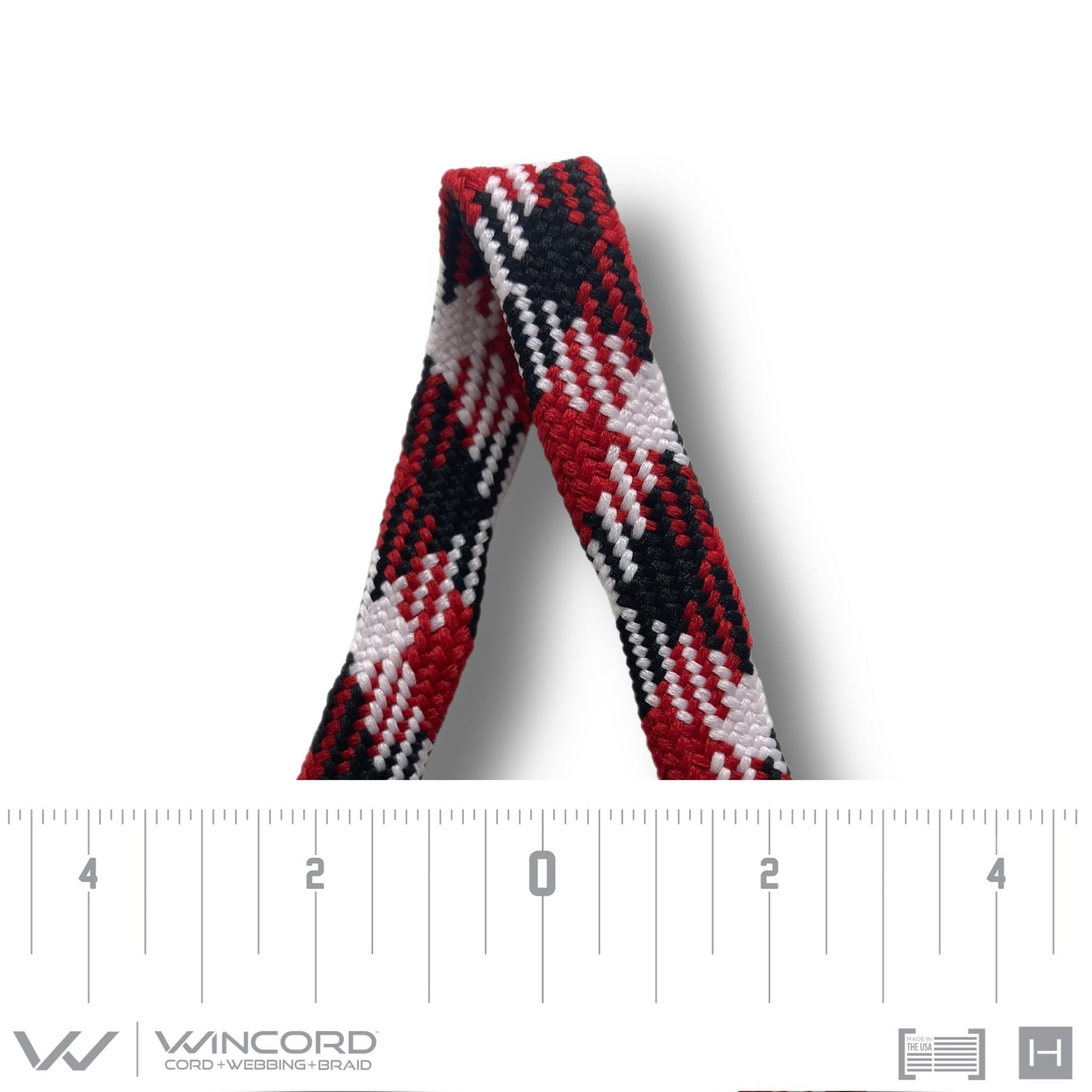 FLAT TUBULAR BRAID | #1077 | NAVY/RED/WHITE