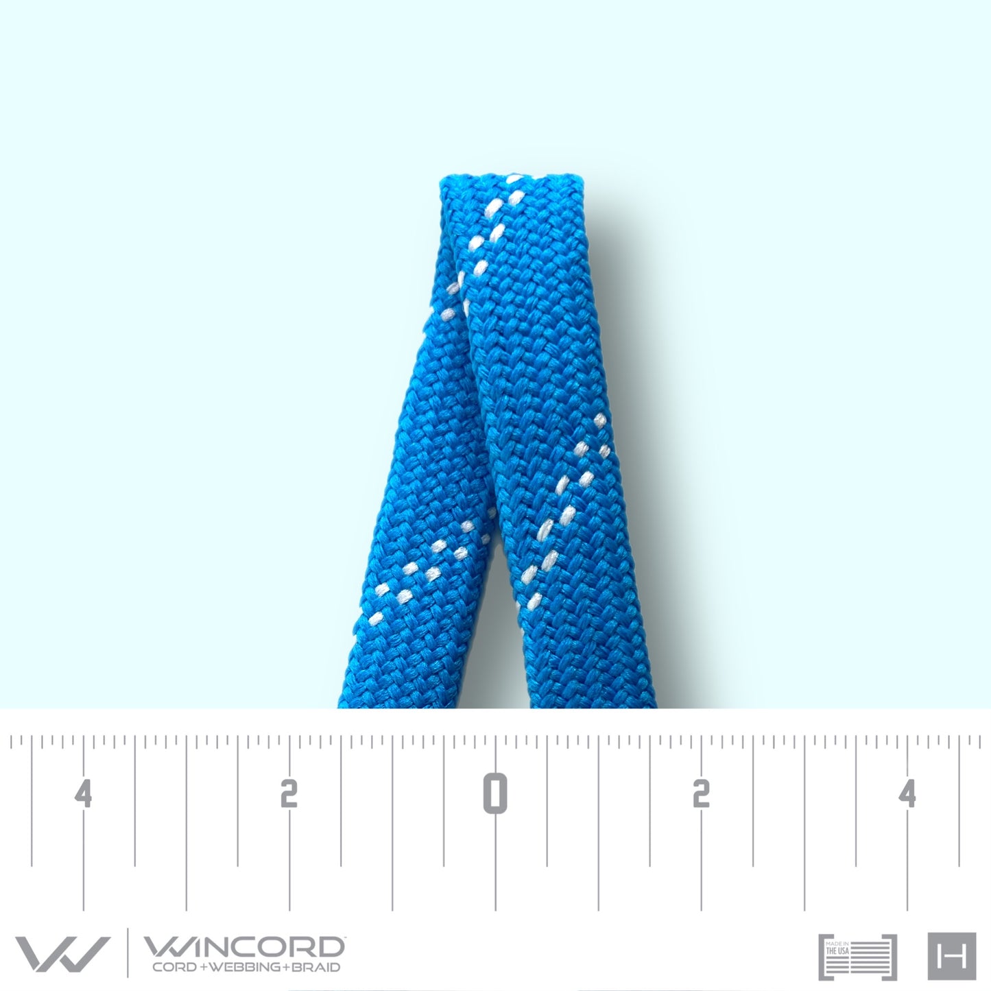 FLAT TUBULAR BRAID | #1077 | NEON BLUE/2 WHITE
