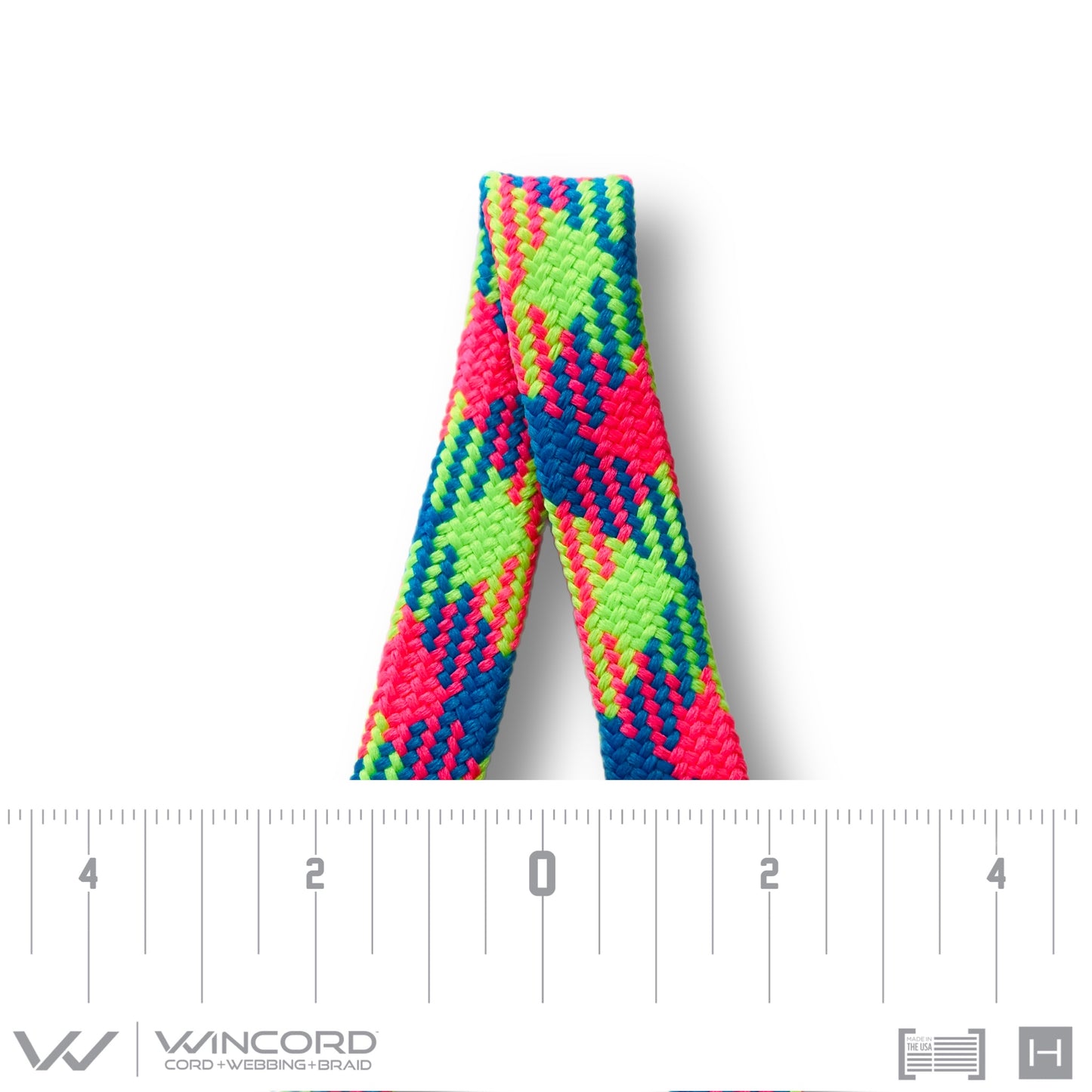 FLAT TUBULAR BRAID | #1077 | NEON PINK/NEON BLUE/NEON GREEN